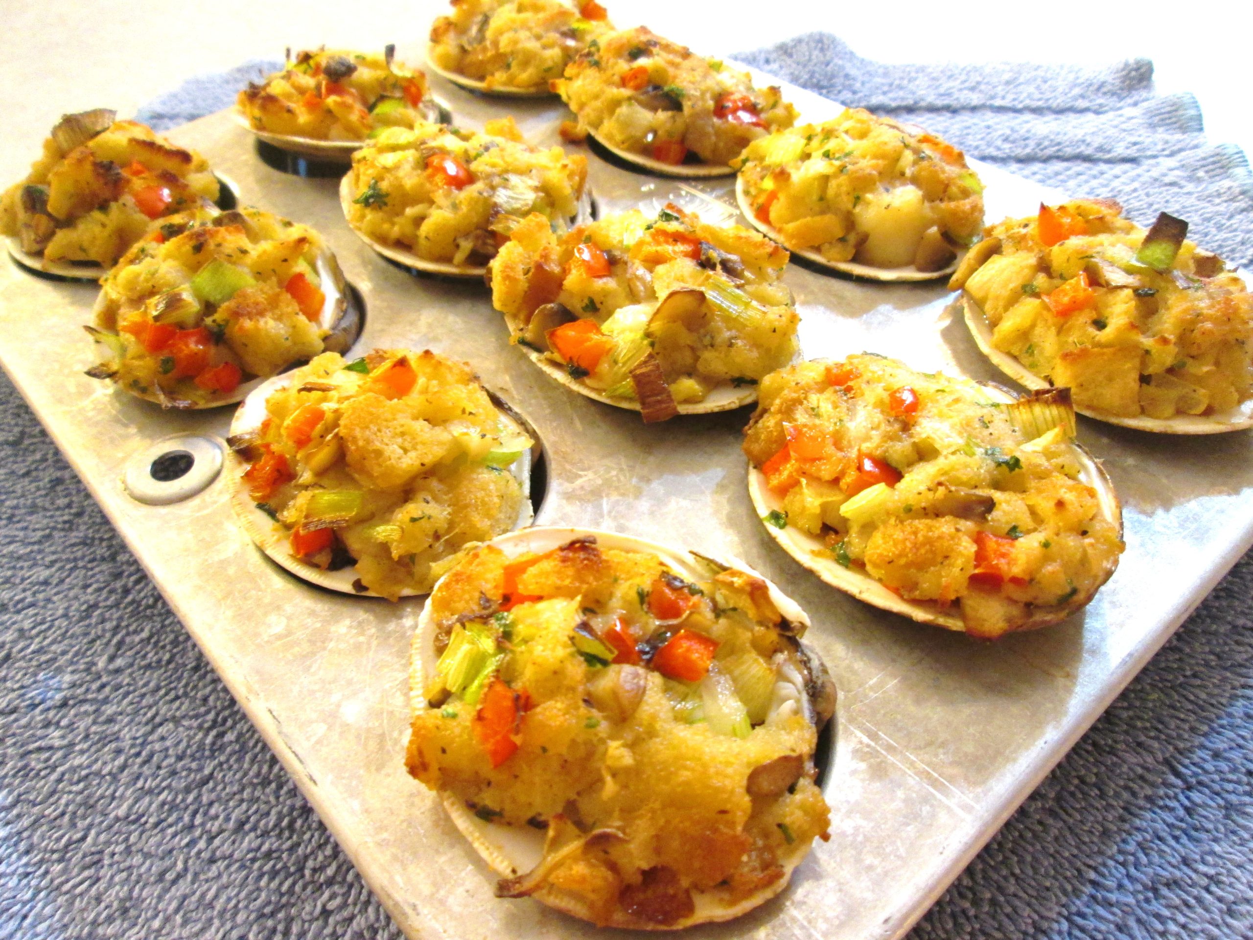 Stuffed Clams Baked with Bay Scallops