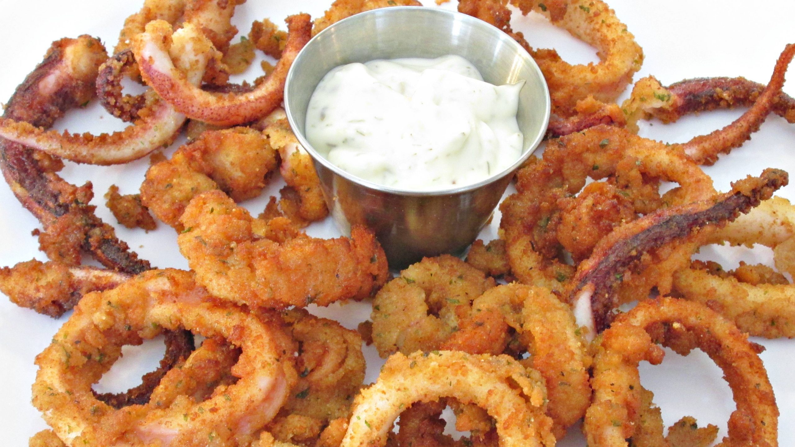 Calamari with Italian Seasoned Bread Crumbs and Dipping Sauce