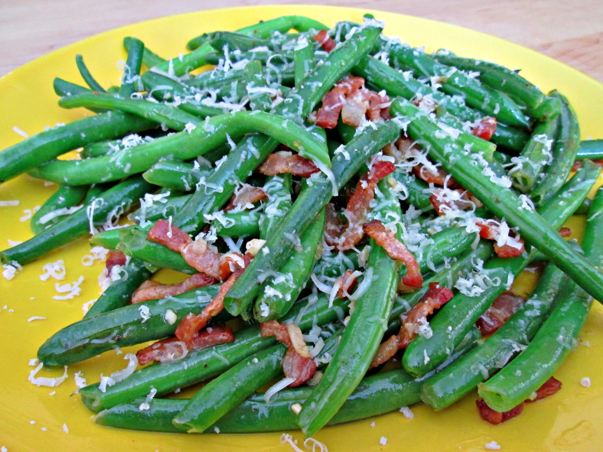 Green Beans with Garlic Parmesan and Bacon