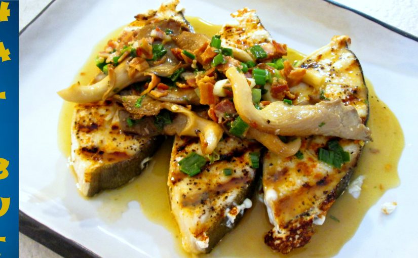 Grilled Halibut Recipe with Garlic Lemon Butter Sauce