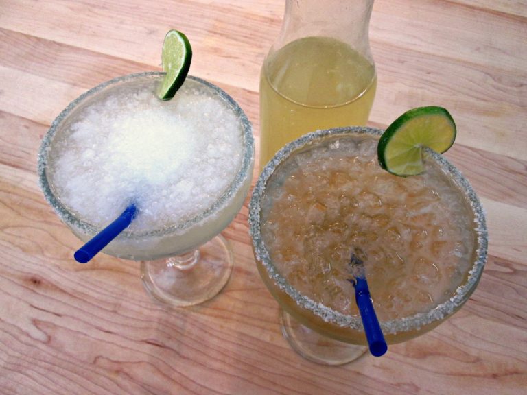 Lime Margarita Frozen and on The Rocks