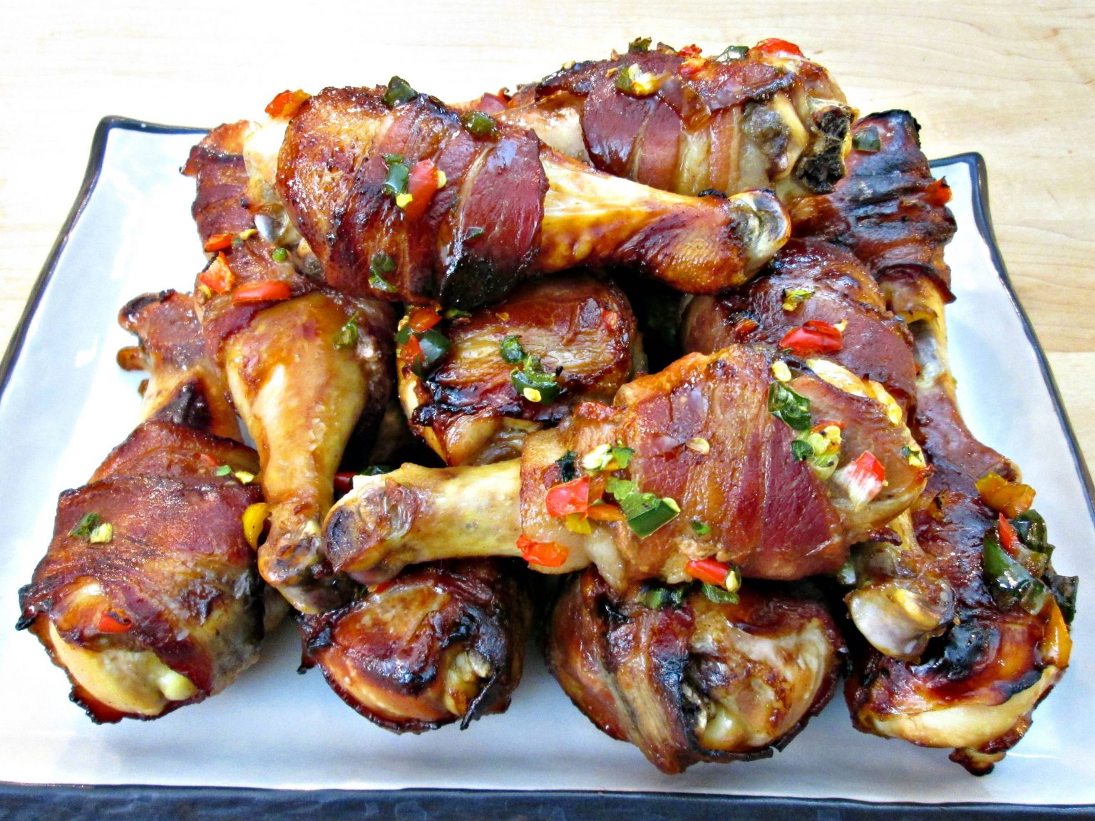 Bacon Wrapped Teriyaki Chicken Legs Poor Man's Gourmet Kitchen