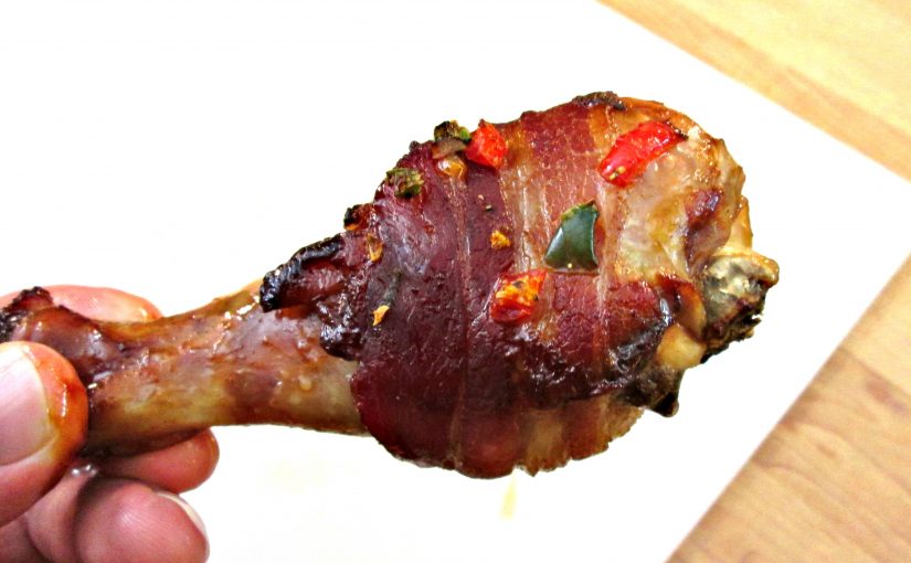 Bacon Wrapped Teriyaki Chicken Legs