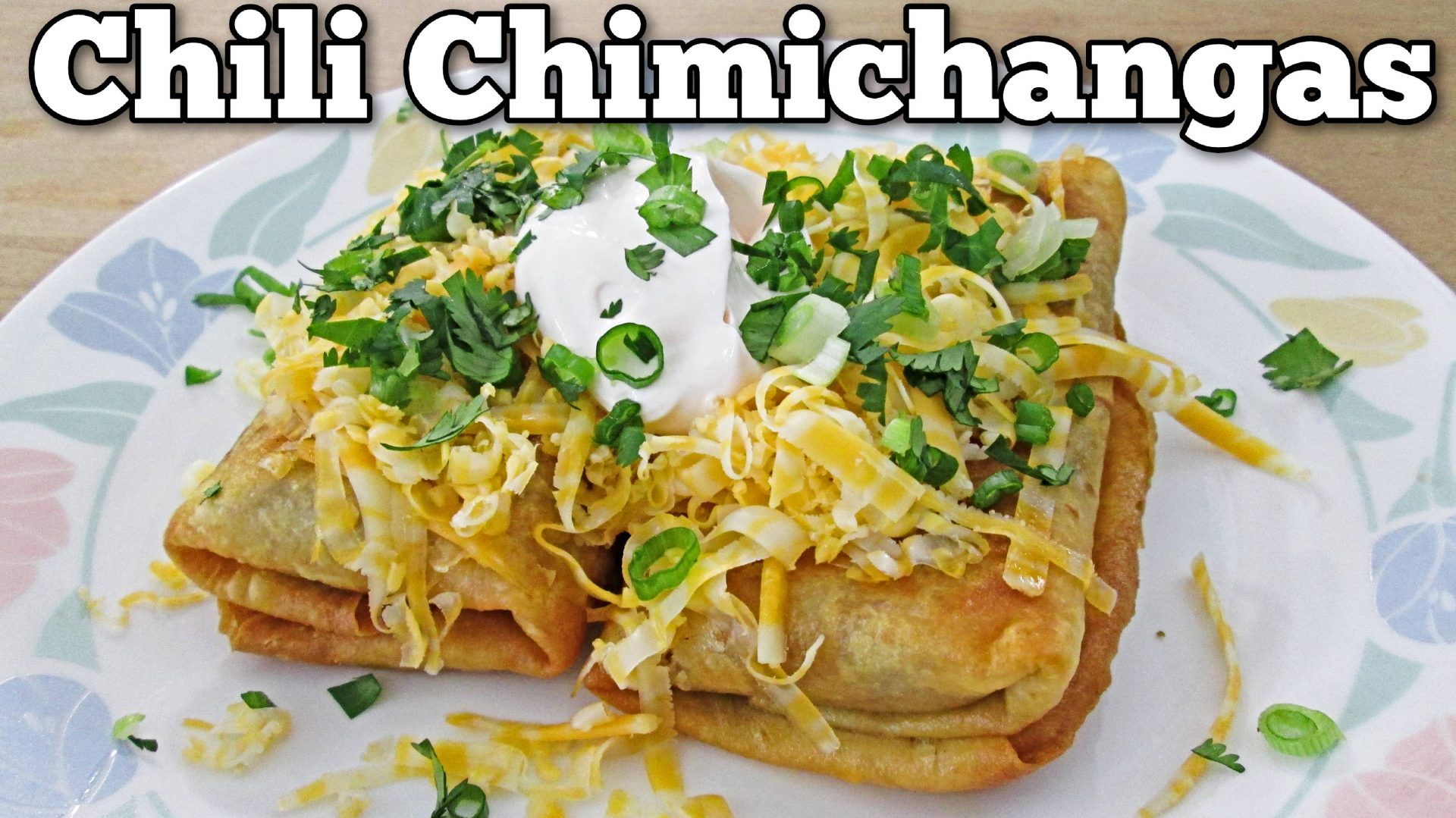 Chili Verde Beef Chimichangas