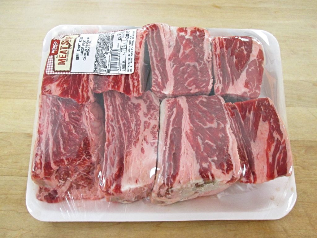 1 package of 8 beef short ribs.