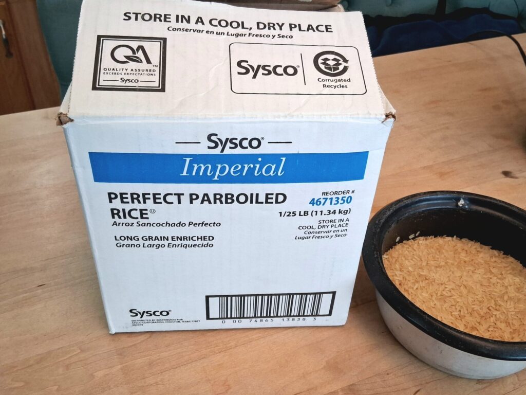 Parboiled rice from Cisco, a fast-cooking, nutrient-rich base that helps provide steady energy in homemade dog food.